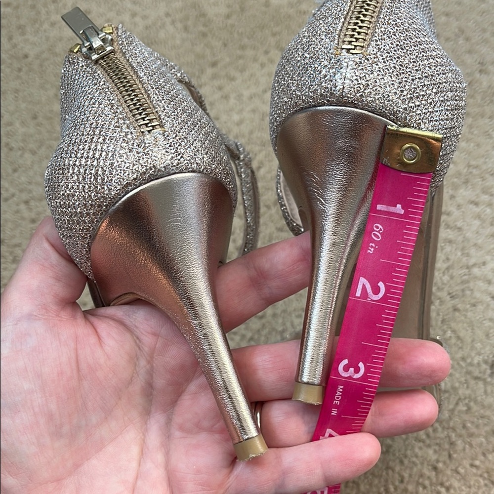 Pelle Moda Champagne Strappy Heels for Formal Occasions - Picture 7 of 9